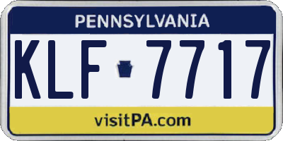 PA license plate KLF7717
