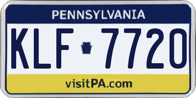 PA license plate KLF7720