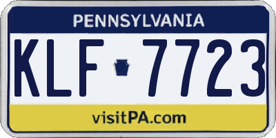 PA license plate KLF7723