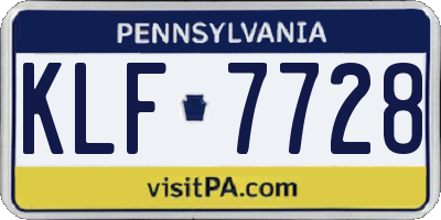 PA license plate KLF7728