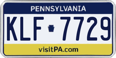 PA license plate KLF7729