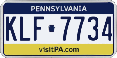 PA license plate KLF7734