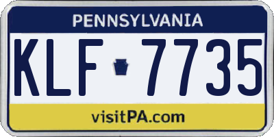 PA license plate KLF7735