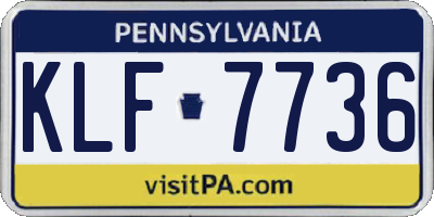 PA license plate KLF7736