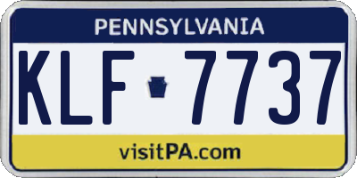 PA license plate KLF7737