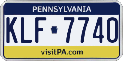 PA license plate KLF7740