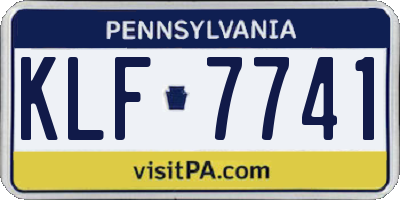 PA license plate KLF7741