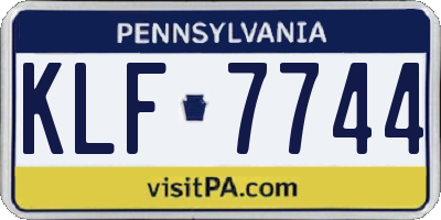 PA license plate KLF7744