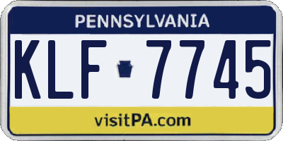 PA license plate KLF7745