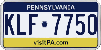 PA license plate KLF7750