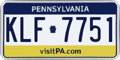 PA license plate KLF7751