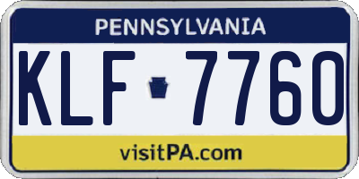 PA license plate KLF7760