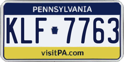 PA license plate KLF7763