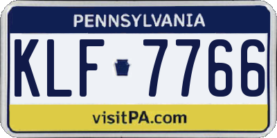 PA license plate KLF7766