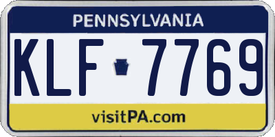 PA license plate KLF7769