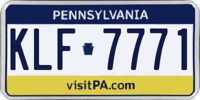 PA license plate KLF7771