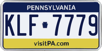 PA license plate KLF7779