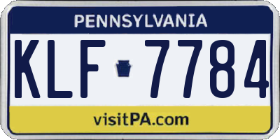 PA license plate KLF7784