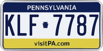 PA license plate KLF7787