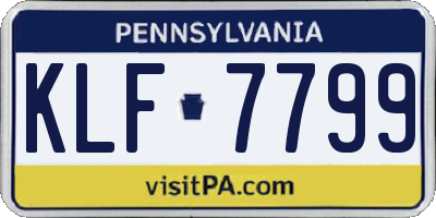 PA license plate KLF7799