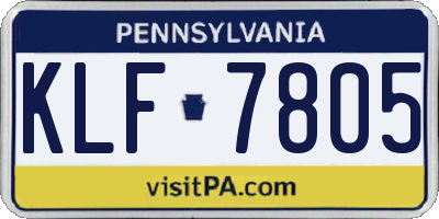 PA license plate KLF7805