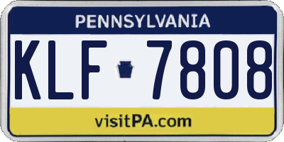 PA license plate KLF7808
