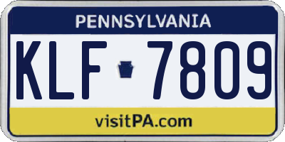 PA license plate KLF7809