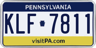 PA license plate KLF7811