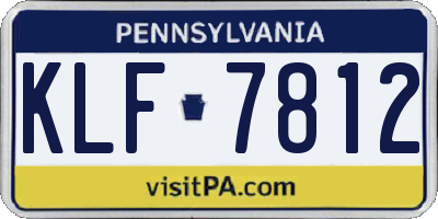 PA license plate KLF7812
