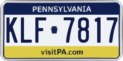 PA license plate KLF7817