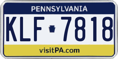 PA license plate KLF7818