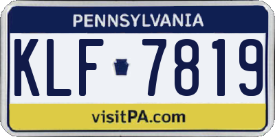 PA license plate KLF7819