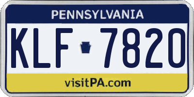 PA license plate KLF7820
