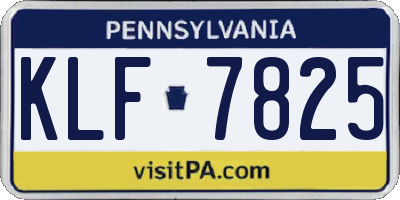 PA license plate KLF7825