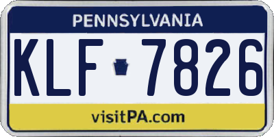PA license plate KLF7826