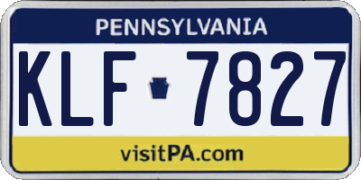 PA license plate KLF7827