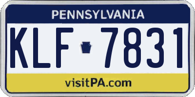 PA license plate KLF7831