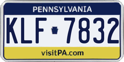 PA license plate KLF7832