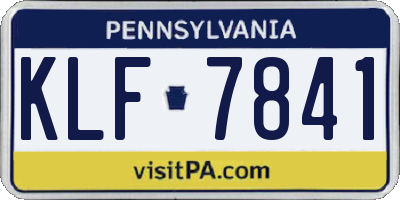PA license plate KLF7841