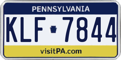 PA license plate KLF7844