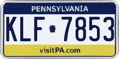 PA license plate KLF7853