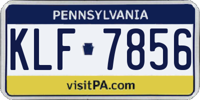 PA license plate KLF7856