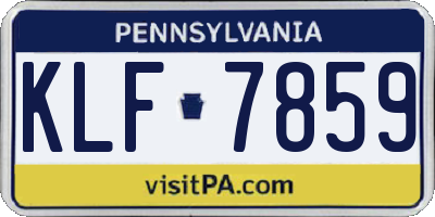 PA license plate KLF7859