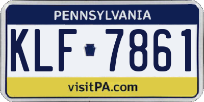 PA license plate KLF7861