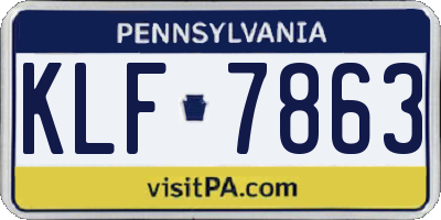 PA license plate KLF7863