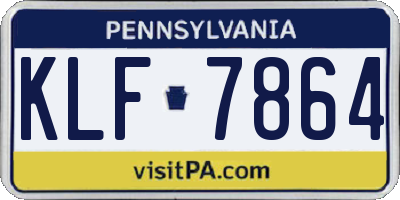 PA license plate KLF7864