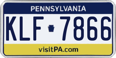PA license plate KLF7866