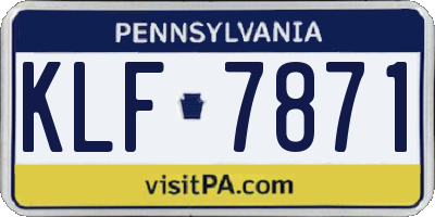 PA license plate KLF7871
