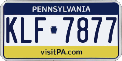 PA license plate KLF7877