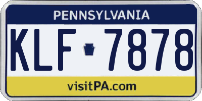 PA license plate KLF7878